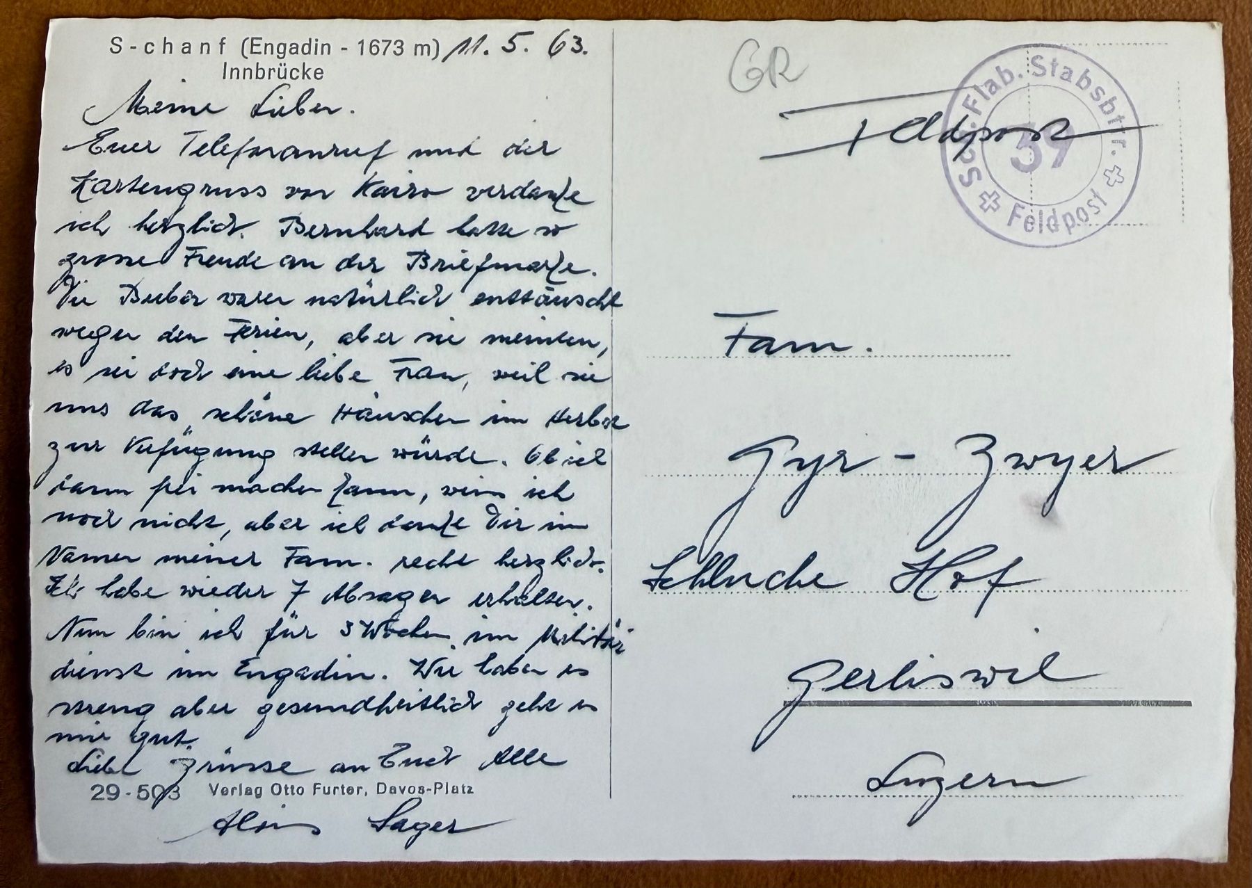 Cartoline postali: S-Chanf - Winter 1963 – Usato da Lutry venduto da Ediego 1
