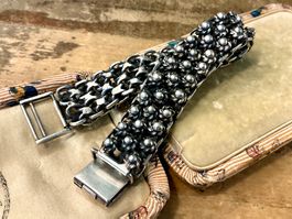 VINTAGE ARMBAND MASSIV STERLING 925 HANDARBEIT UNISEX,68,37G