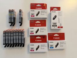 16x Original Canon Druckerpatronen PGI-580 XL / CLI-581 