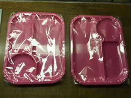 2x unterteilte Menüteller für Kinder, pink (Setpreis), NEU