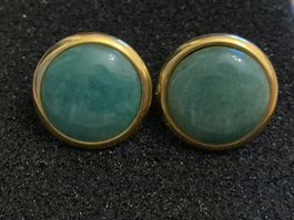 Ohrstecker Aventurin, 22mm (mit Fassung)