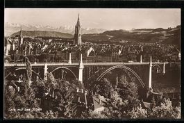 Bern, Teilansicht mit Brücke, Kirche un