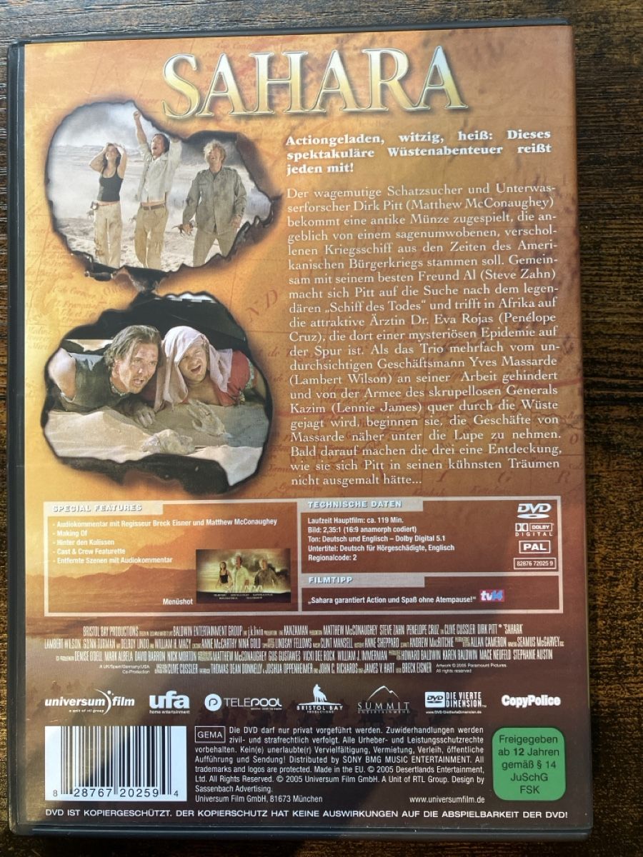 Tutti i DVDs: Sahara DVD – Usato da Glarus venduto da Jhuber78 1