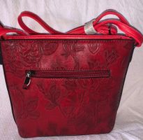 Tasche shopper  Handtasche PU- Leder rot mit Fach