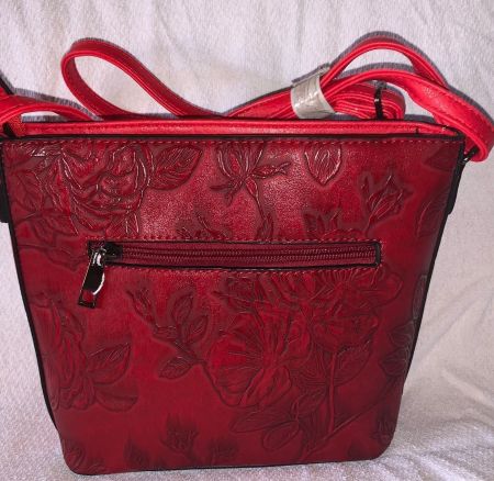 Tasche shopper  Handtasche PU- Leder rot mit Fach