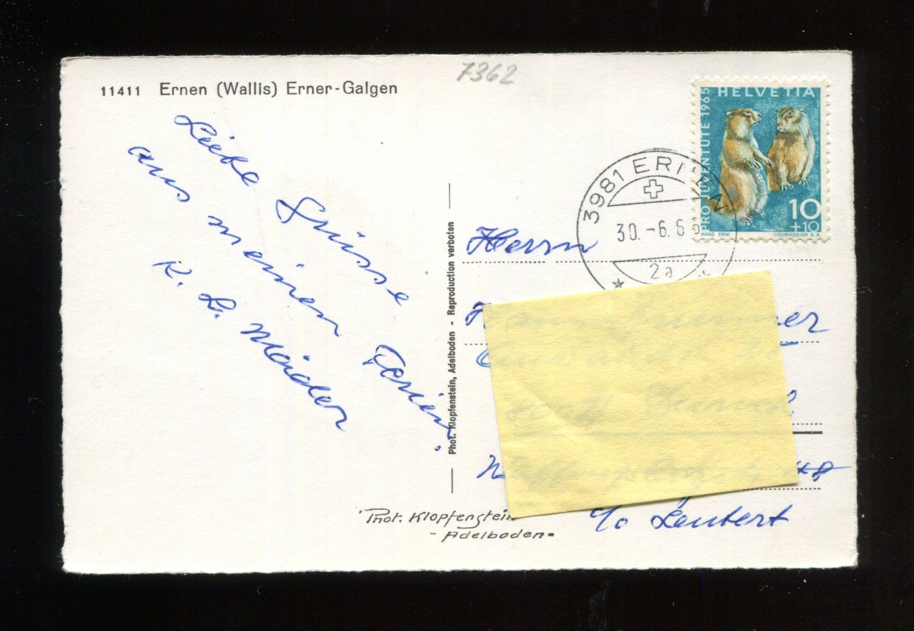 Cartoline postali: Ernen, Erner-Galgen – Usato da Aarau venduto da Elmaar41 1