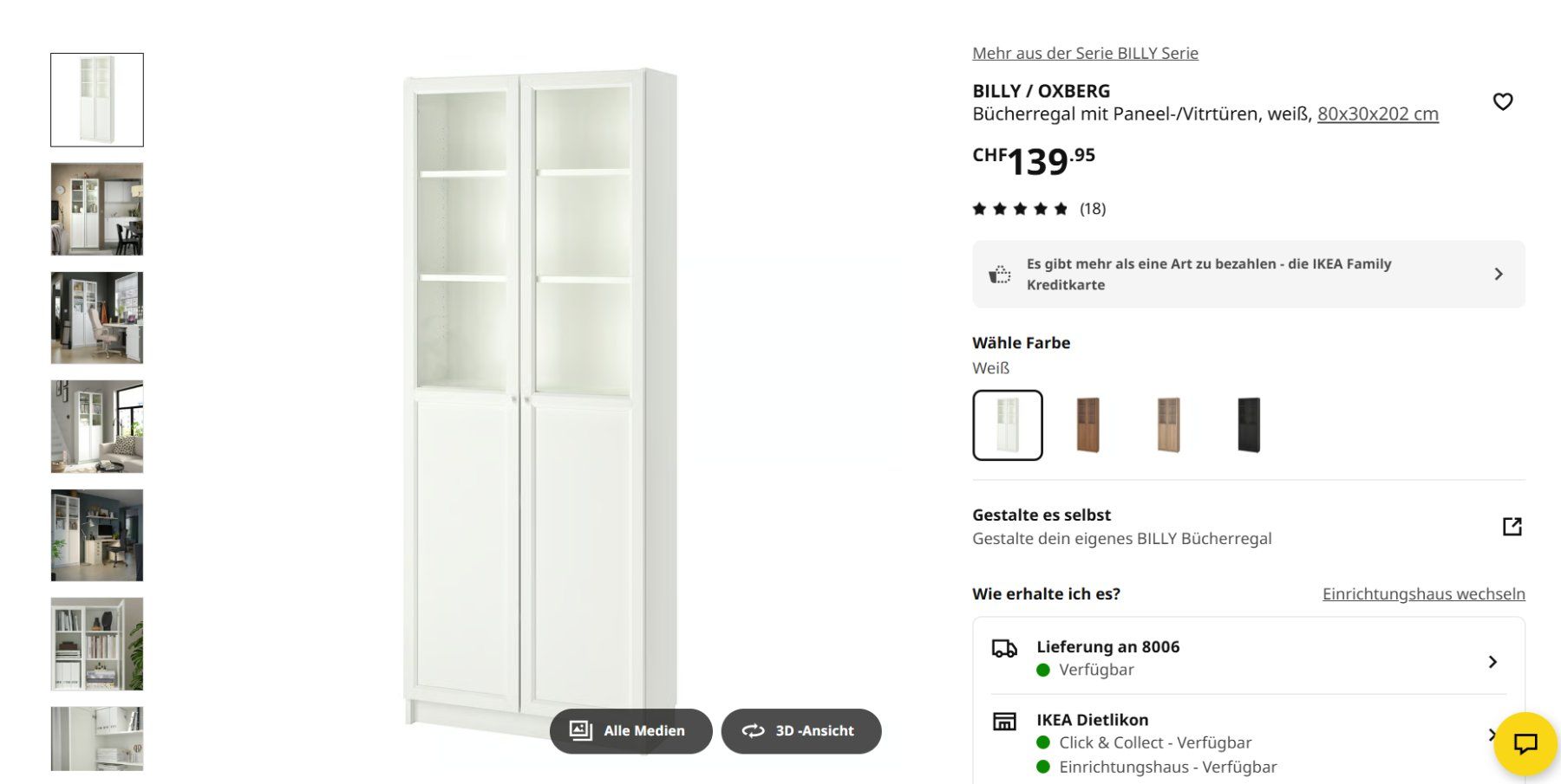 Étagères: IKEA BILLY / OXBERG Bücherregal – D'occasion à Zurich par SoRi