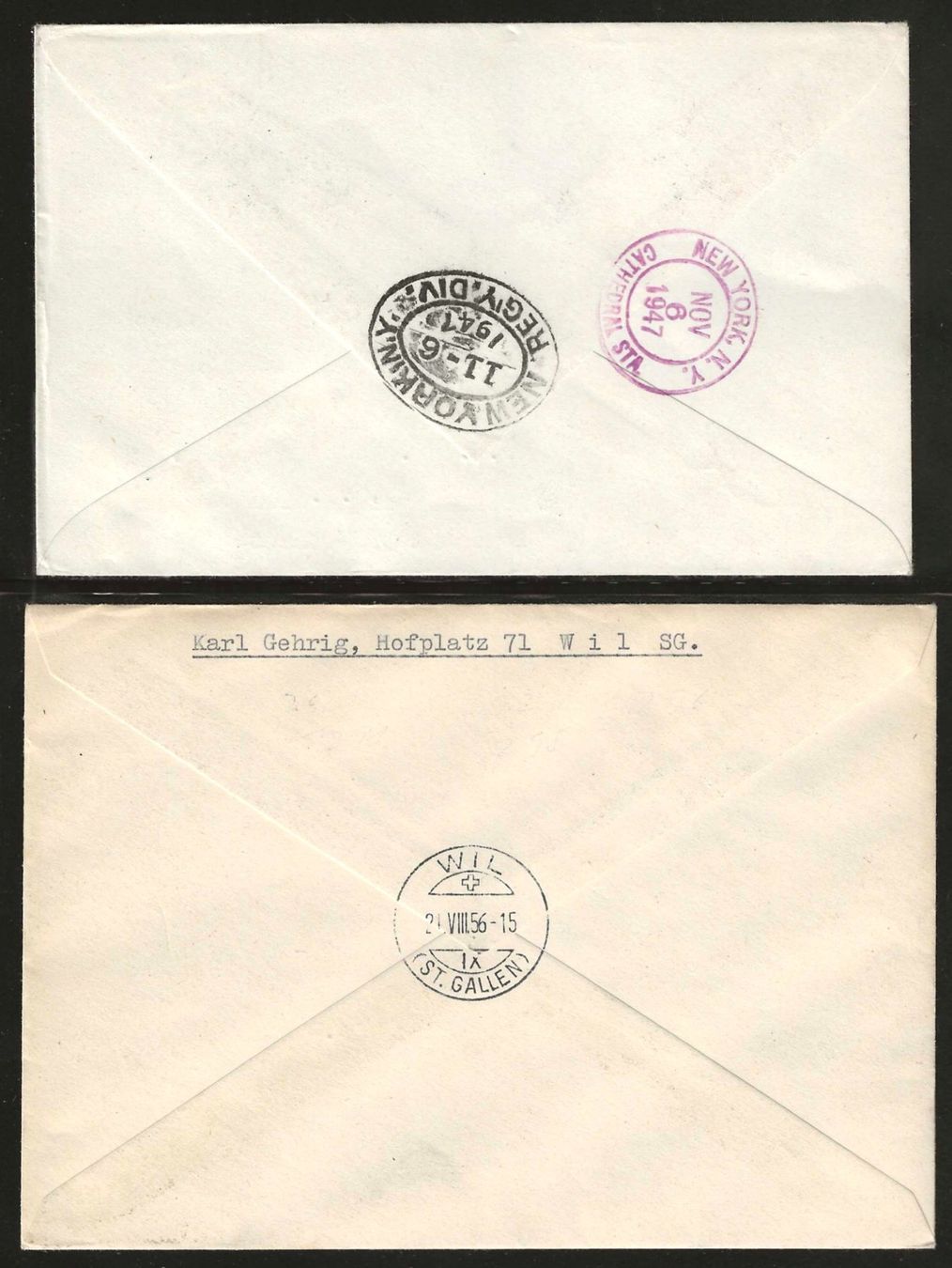 Tutti i francobolli: 2 FDC Liechtenstein 1947/1956 : KP 170.-- – Usato da Gümligen venduto da Geniusbuy 1