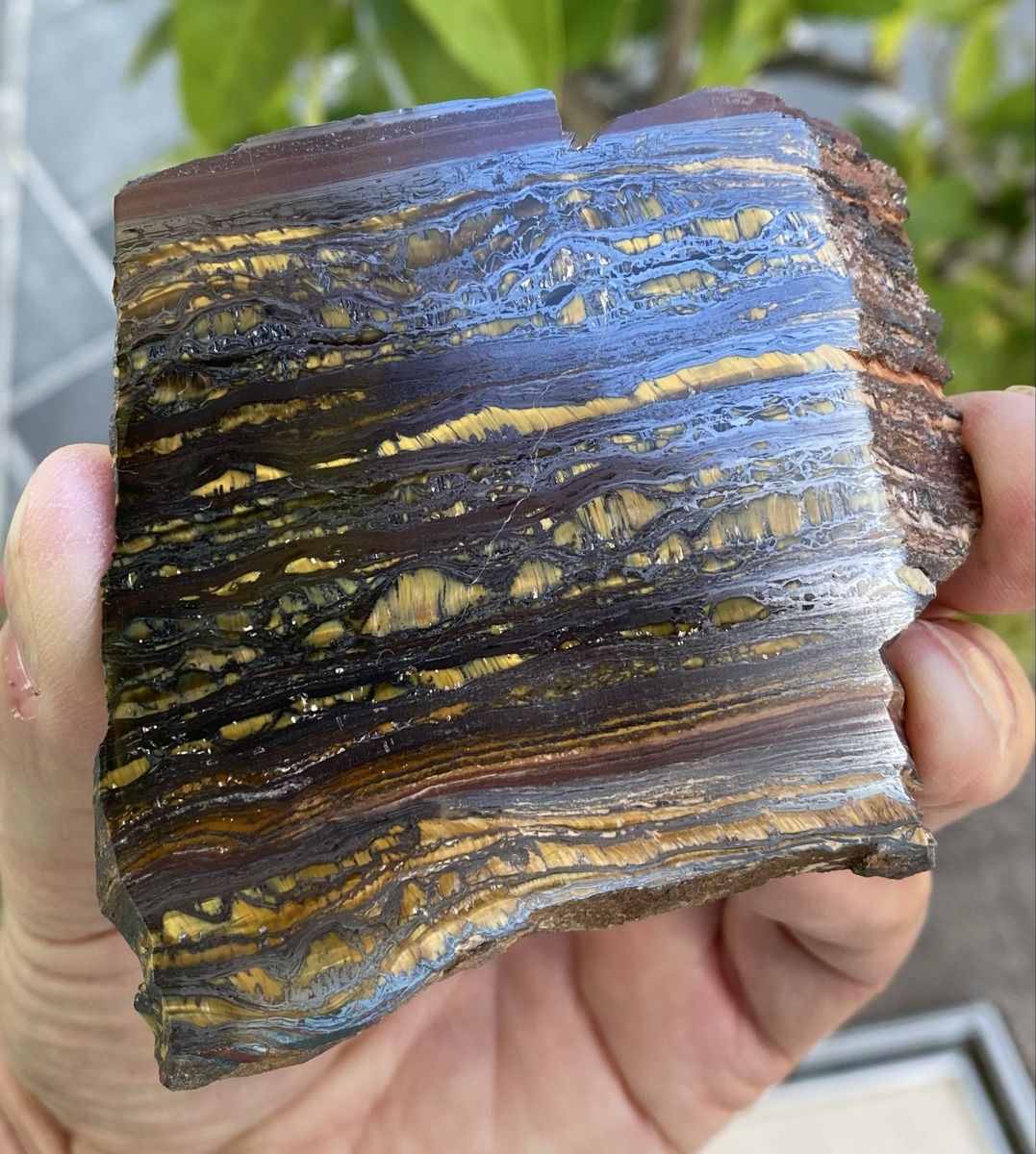 Mineralien & Heilsteine: Schöne Tiegereisen Platte  – Gebraucht aus Selzach von 321compac