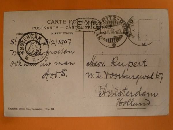 Ansichtskarten: 1907 St. Moritz im Winter – Gebraucht aus Zürich von Chaeffeler 1