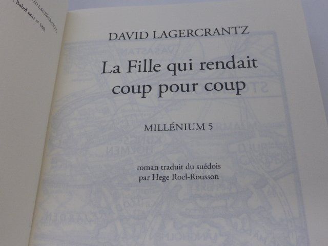 Livres: David Lagercrantz - Millénium 5 - 2017 – D'occasion à Porrentruy par Kim017 3