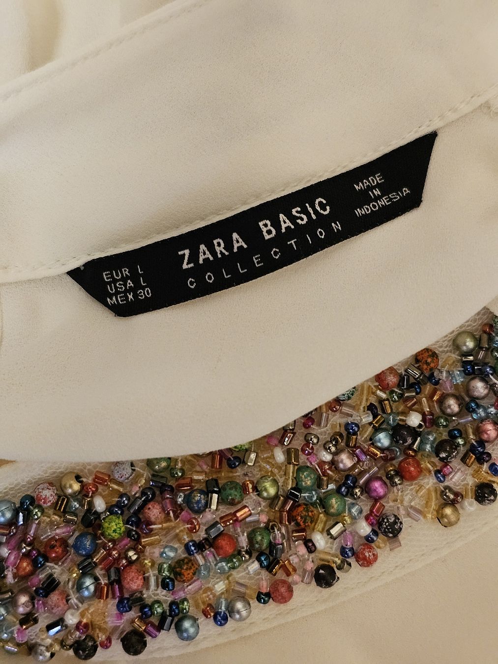 Zara Camicette: ZARA BASIC Damen Bluse Cremeweiß Mit Schmuckkragen Elegant G – Usato da Urdorf venduto da ole_mrp9 6