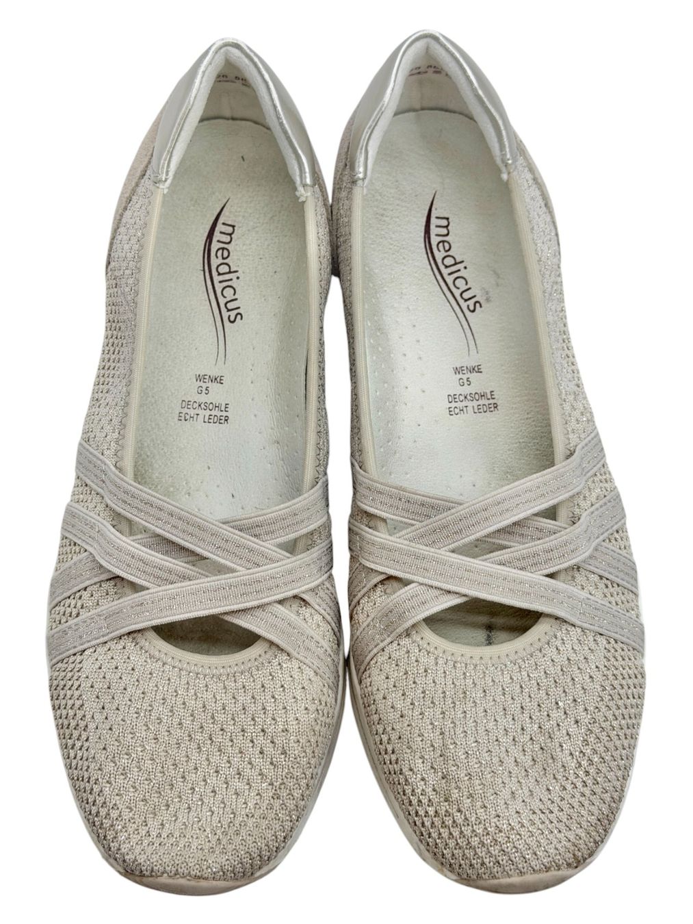 Scarpe da donna: Ballerines Medicus beige clair textile. Pointure 38 – Usato da Cossonay-Ville venduto da PatineDuTemps 1