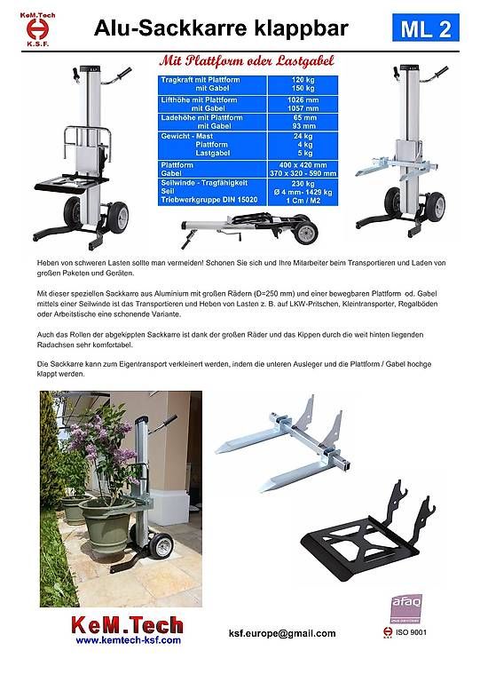 Altro per stoccaggio & trasporto: Alu-Sackkarre mit Seilwinde – Usato da Reiden venduto da Jogy6 3