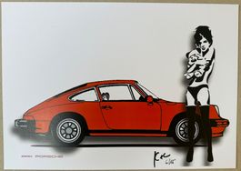KeC: Sexy Banksy Girl ready for a Porsche ride signiert 6/15