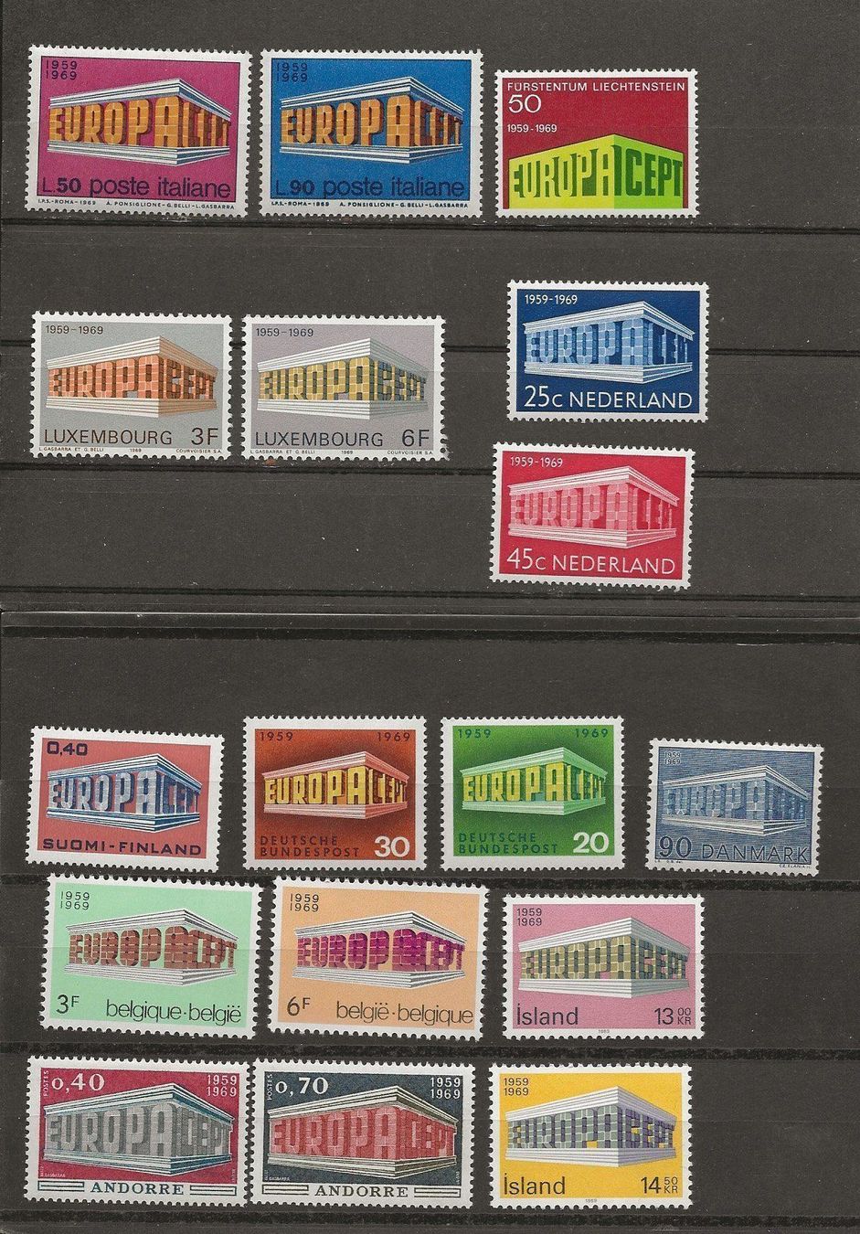 Tutti i francobolli: Europa tous les pays 1969 ** – Usato da Sion venduto da PierreP01 1