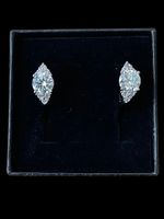 Boucles d'oreilles diamant testé en argent  925