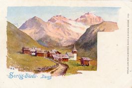 Sertig - Dörfli   GR   bei Davos   /   LITHO    ca.  1 9 0 0