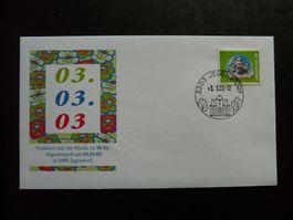 Couvert Jegenstorf 3033 gest.: 03.03.03 mit 30Rp. Marke