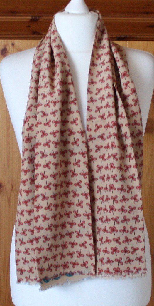 Foulards, Tücher & Schals: Schal Tuch beige - bunt zweiseitig – Gebraucht aus Flüelen von Diversicum-Textil 4