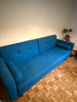 Schlafsofa blau mit Knopfheftung gebraucht Zustand gut
