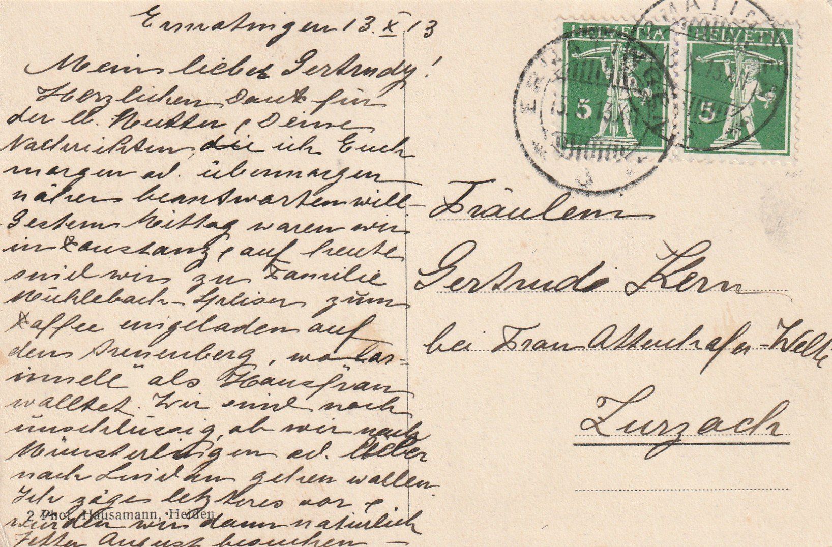 Cartoline postali: Ermatingen Pension Adler – Usato da Rorschacherberg venduto da fratovi2 1