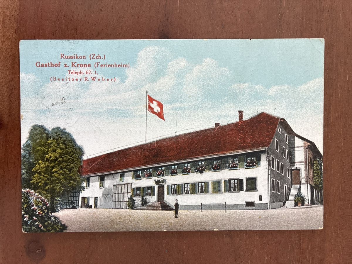 Cartoline postali: Ansichtskarte Schweiz von Russikon ZH – Usato da Oftringen venduto da Cla.vD.74