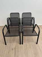 Metall Gartenstühle stapelbar Schwarz 4er Set