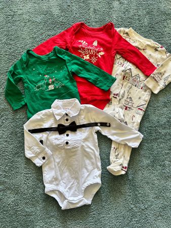 Baby Weihnachtskleidung Set - Gr 62/68 - wie neu