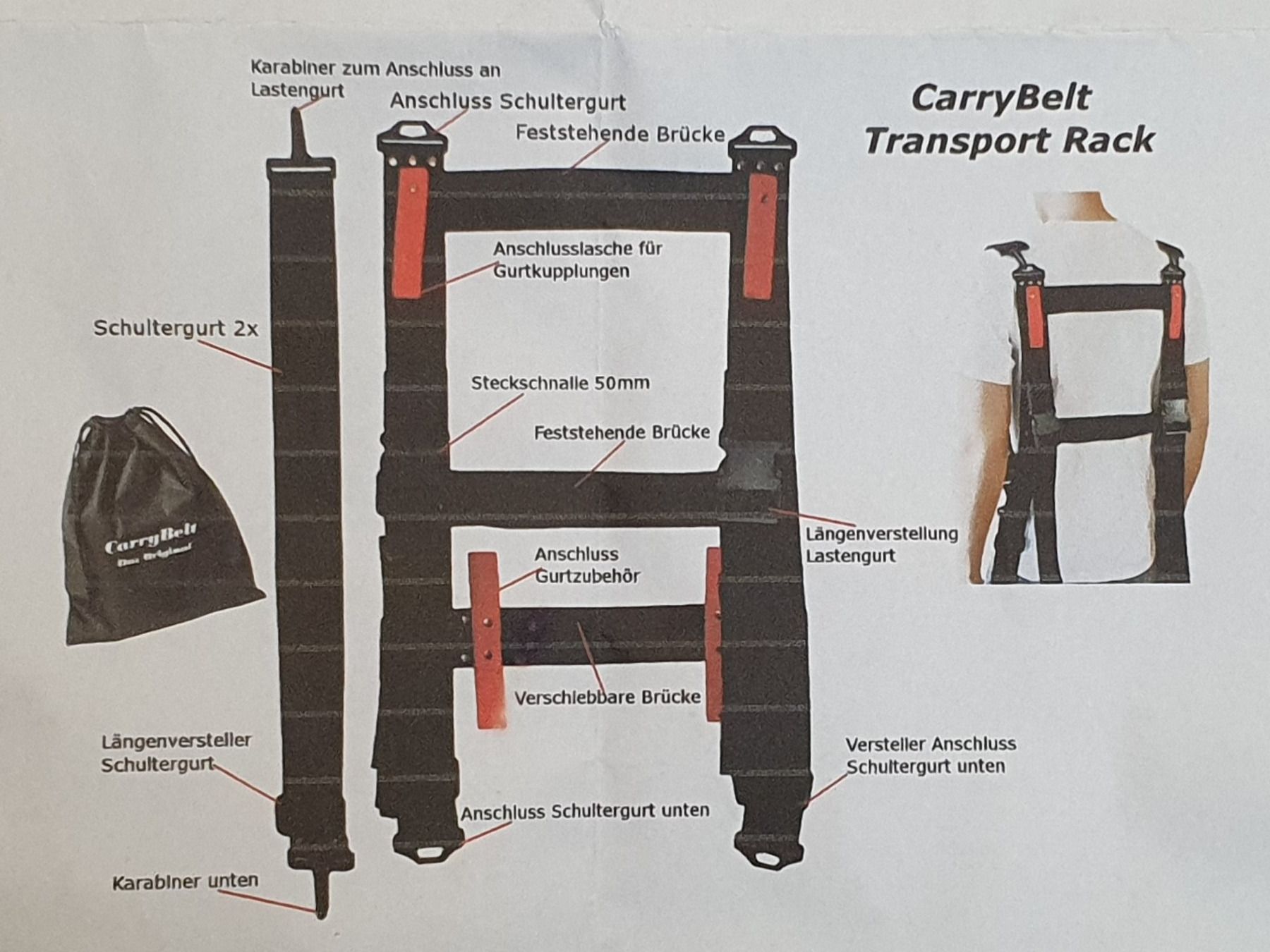 Zaini: Traggurtsystem, Transport Rack CARRYBELT - NEU, Schnäppchen! – Nuovo (secondo la descrizione) da Aegerten venduto da taxidermo 8