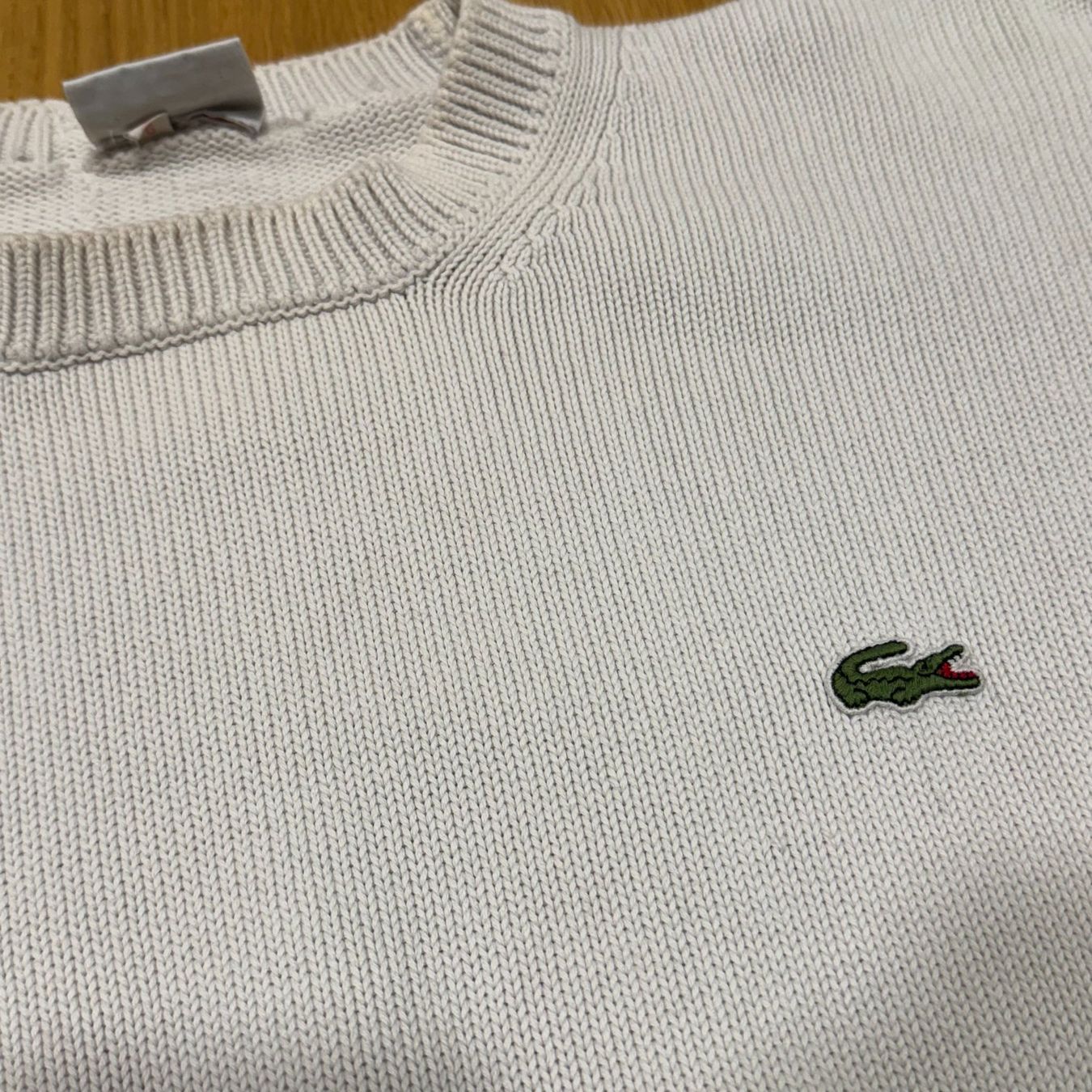 Lacoste Maglioni & Felpe: Lacoste vintage white knitted sweatshirt 00s strickpullover – Usato da St. Gallen venduto da sourced_limited 1