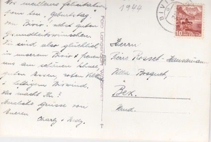Ansichtskarten: Bivio ( Grb.) Winteransicht 1944 – Gebraucht aus Schlieren von Rapaelli 1