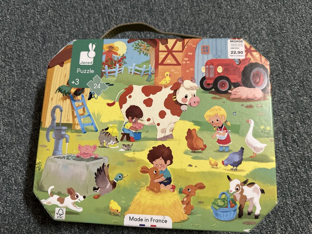 Janod Puzzle: Janod Bauernhof Puzzle 24 Teile neu – Nuovo e nell'imballaggio originale da Baltschieder venduto da YmroBe