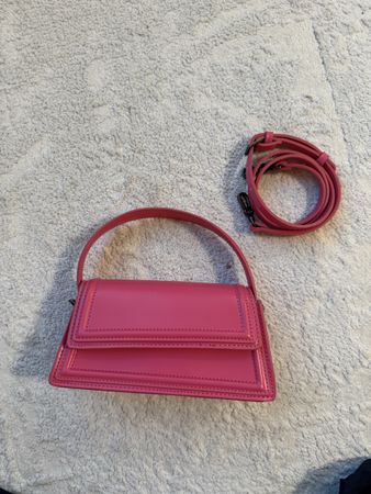 ZARA Handbag, pink leather