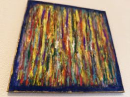 Acrylbild abstrakt bunte Streifen 40x30cm guter Zustand