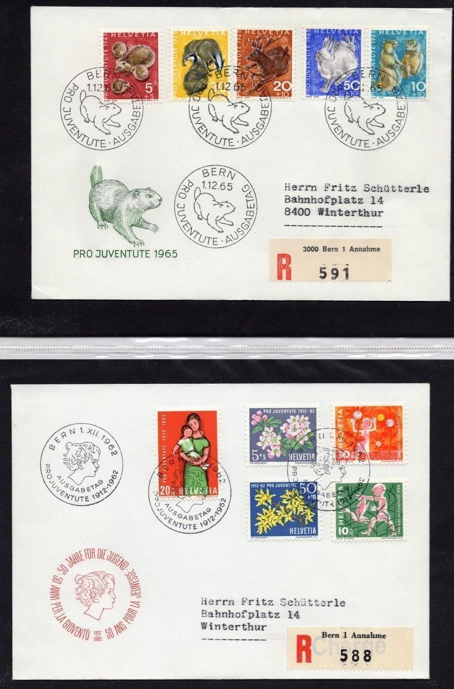 Alle Briefmarken: R1804  /  PRO JUVENTUTE 1960-1966 – Neu (gemäss Beschreibung) aus Ste-Croix von MONT-TAGNAC 1