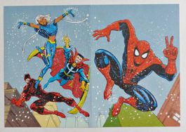 SPIDER-MAN DAREDEVIL PEACE ON EARTH MARVEL HOLIDAY CARD '90S
