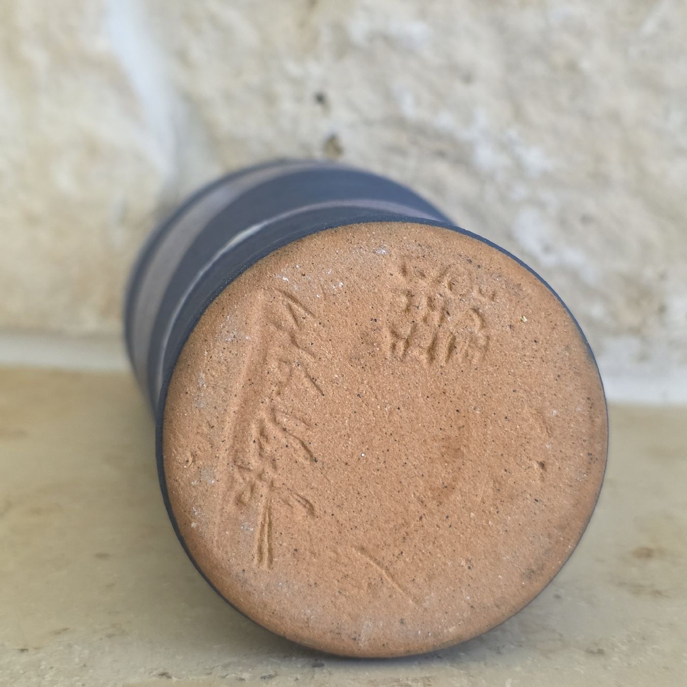 Vasen & Gefässe: Vase  dunkelblau gestreift neu – Neu (gemäss Beschreibung) aus Rheinsulz von Gilea 6