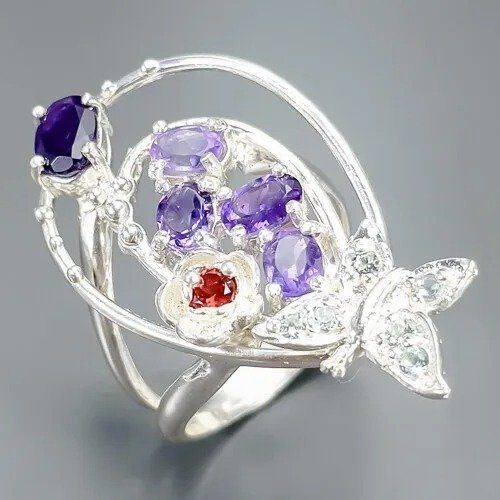 Anelli: Schmetterling Amethyst Silber Ring G60 Bague Argent Papillon – Nuovo (secondo la descrizione) da Prilly venduto da ilyria73