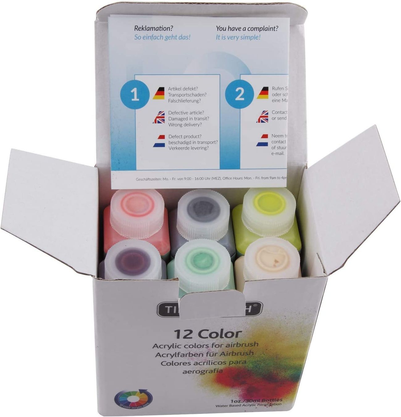 Colori: AIRBRUSHFARBEN 12 X 30ML STARTERSET Farben – Nuovo e nell'imballaggio originale da Hundwil venduto da Stallone5