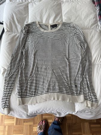 Pull Massimo Dutti rayé coton & soie Taille S comme neuf