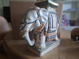 Elefanten-Hocker Keramik Vintage (20 cm)