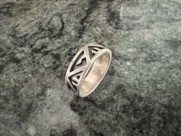 Ring Silber 925 keltische Zeichen G: 53 - Bandring - 1970