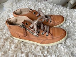PAUL GREEN Sneakers Gr. 7 / 40.5 Cognacbraun Neu 1x getragen