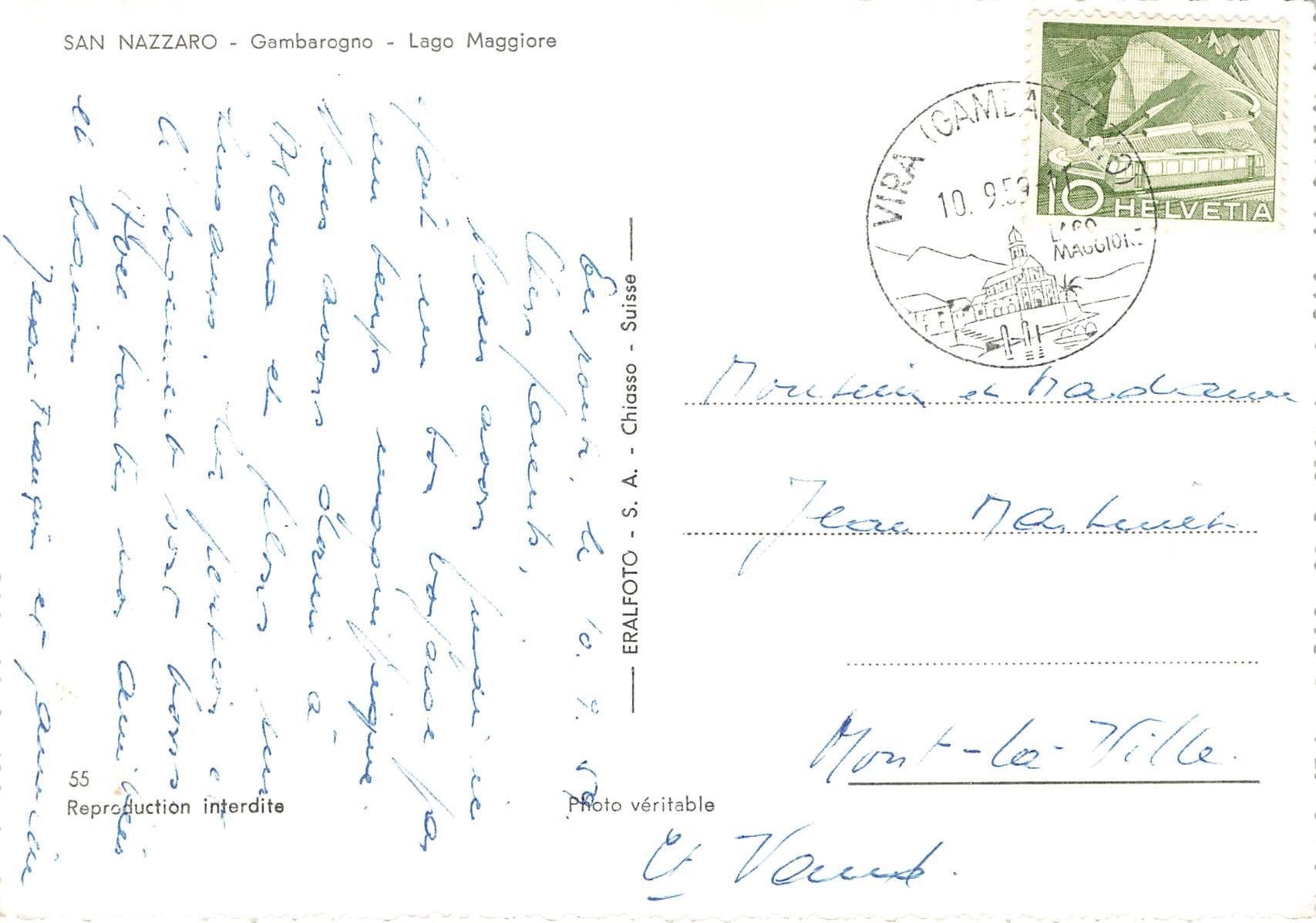 Cartoline postali: San Nazzaro Gambarogno – Usato da Biasca venduto da Blenio71 1