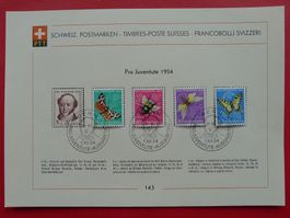 Sammelblatt Nr.143, 1954 (Juventute) +ET-Stempel, Kat: 60.-