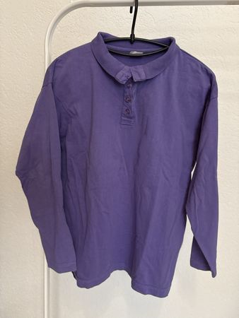 Polo vintage violet à manches longues, t.36/S