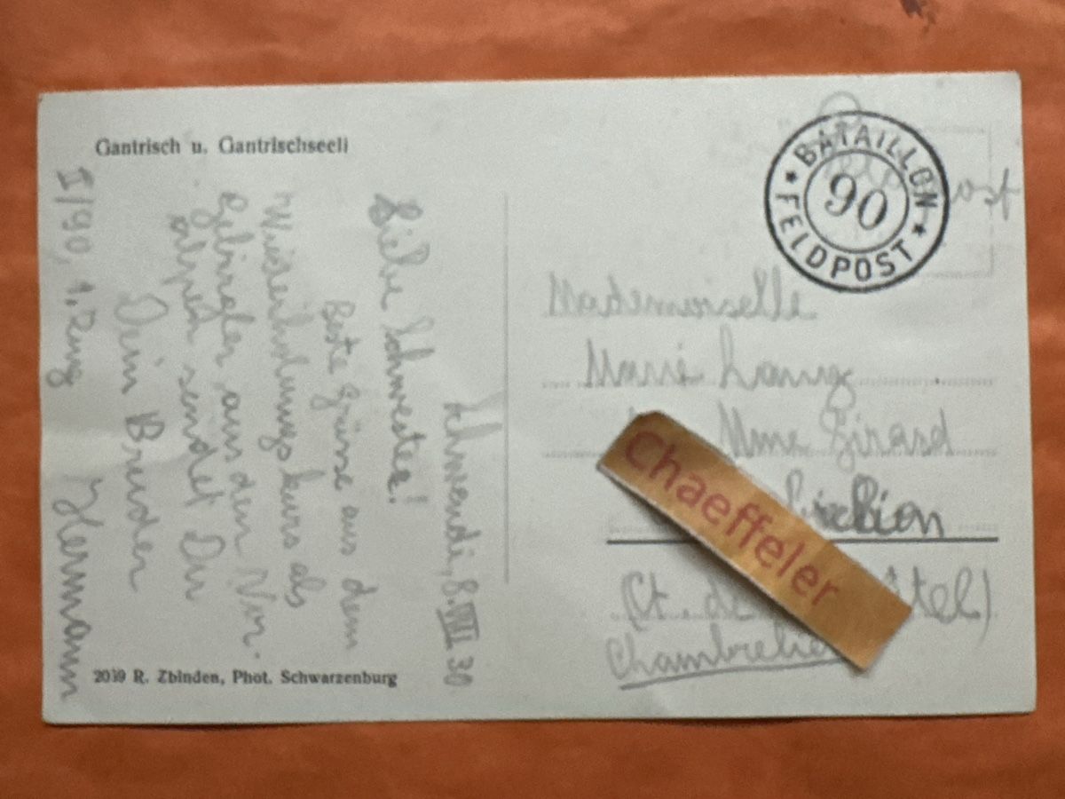 Ansichtskarten: Alte Ansichtskarte: Gantrisch u. Gantrischseeli, 1930 Feldp. – Gebraucht aus Zürich von Chaeffeler 1