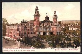 Zürich, Blick auf die Tonhalle, Werbezu
