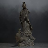 Bronze Guanyin auf Drache – Thailand/Burma – 49 cm Buddha